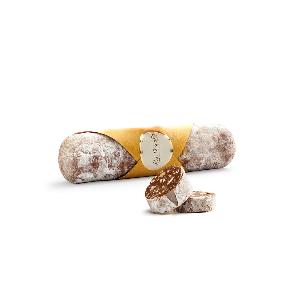 La Perla di Torino Gianduja, Hazelnut & Nougat Chocolate Salami, 120g