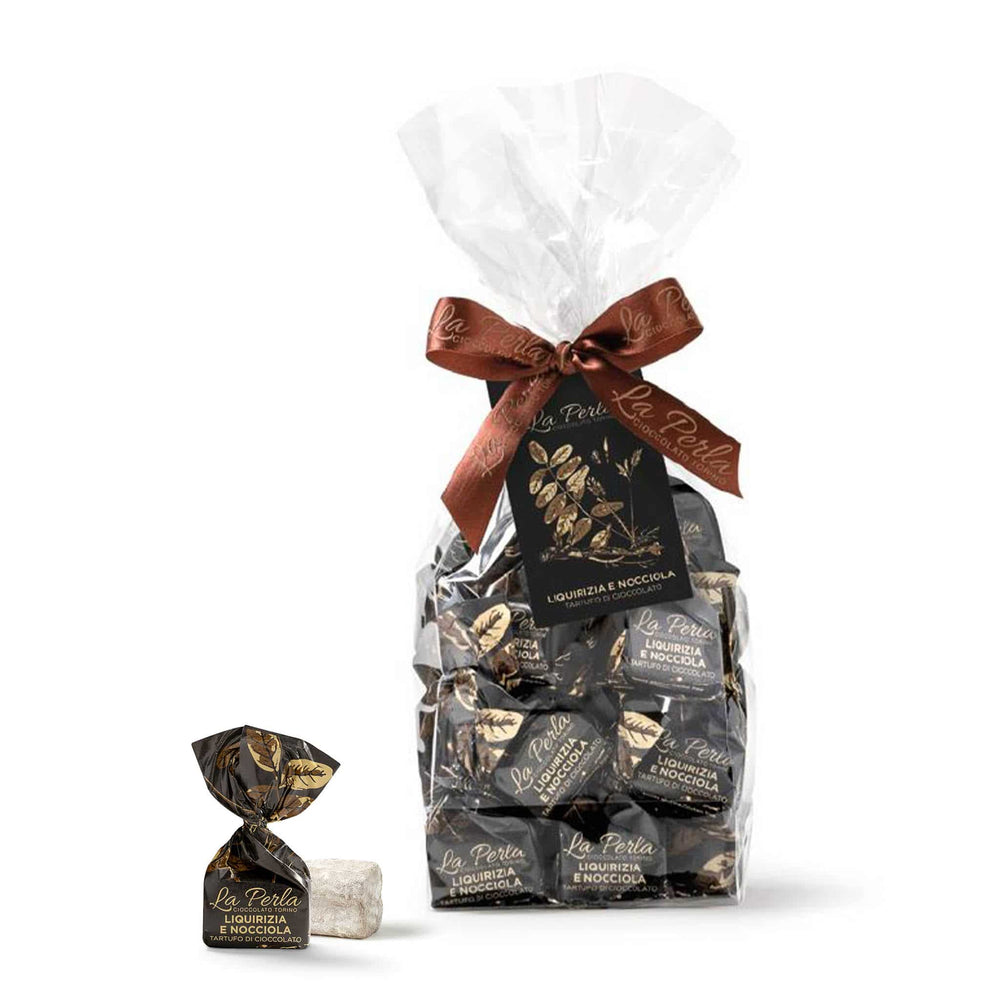 La Perla di Torino White Chocolate Truffles with Liquorice & Hazelnuts, 200g