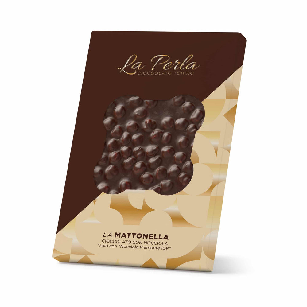 La Perla di Torino 60% Dark Chocolate Slab with Whole Roasted Hazelnuts, 450g