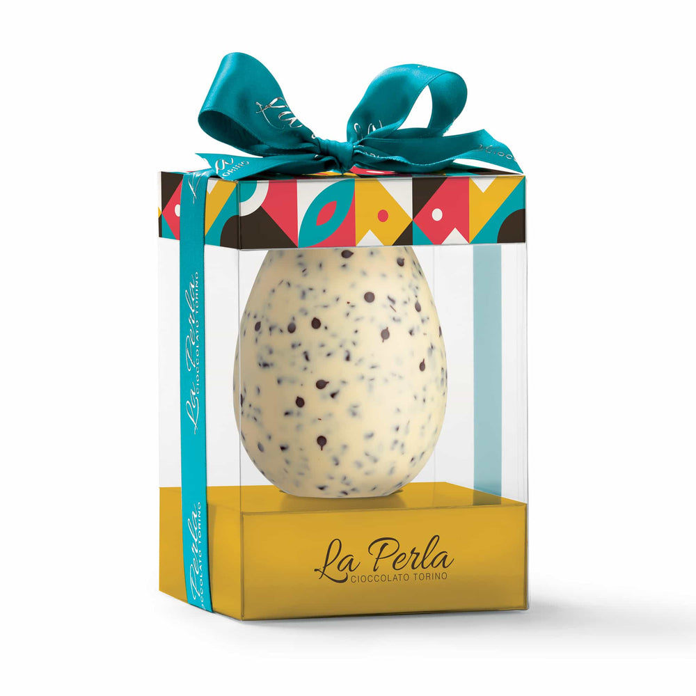 La Perla di Torino White Chocolate, Biscuit & Chocolate Chip Easter Egg, 200g