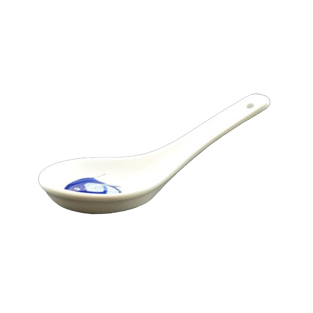 White & Blue Carp Rice Spoon, 13cm