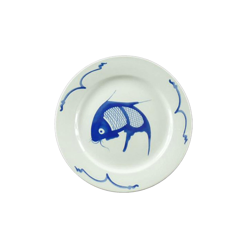 White & Blue Carp Side Plate, 20cm