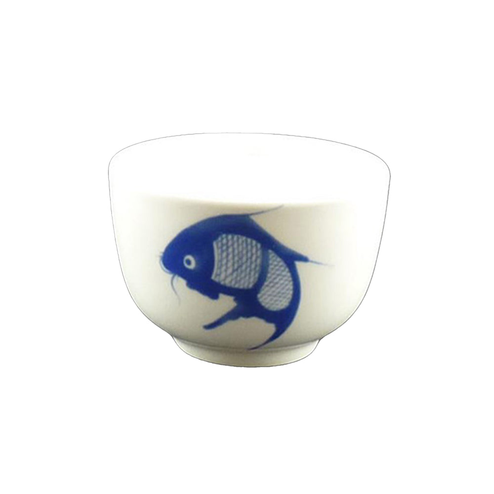 White & Blue Carp Tea Cup, 140ml