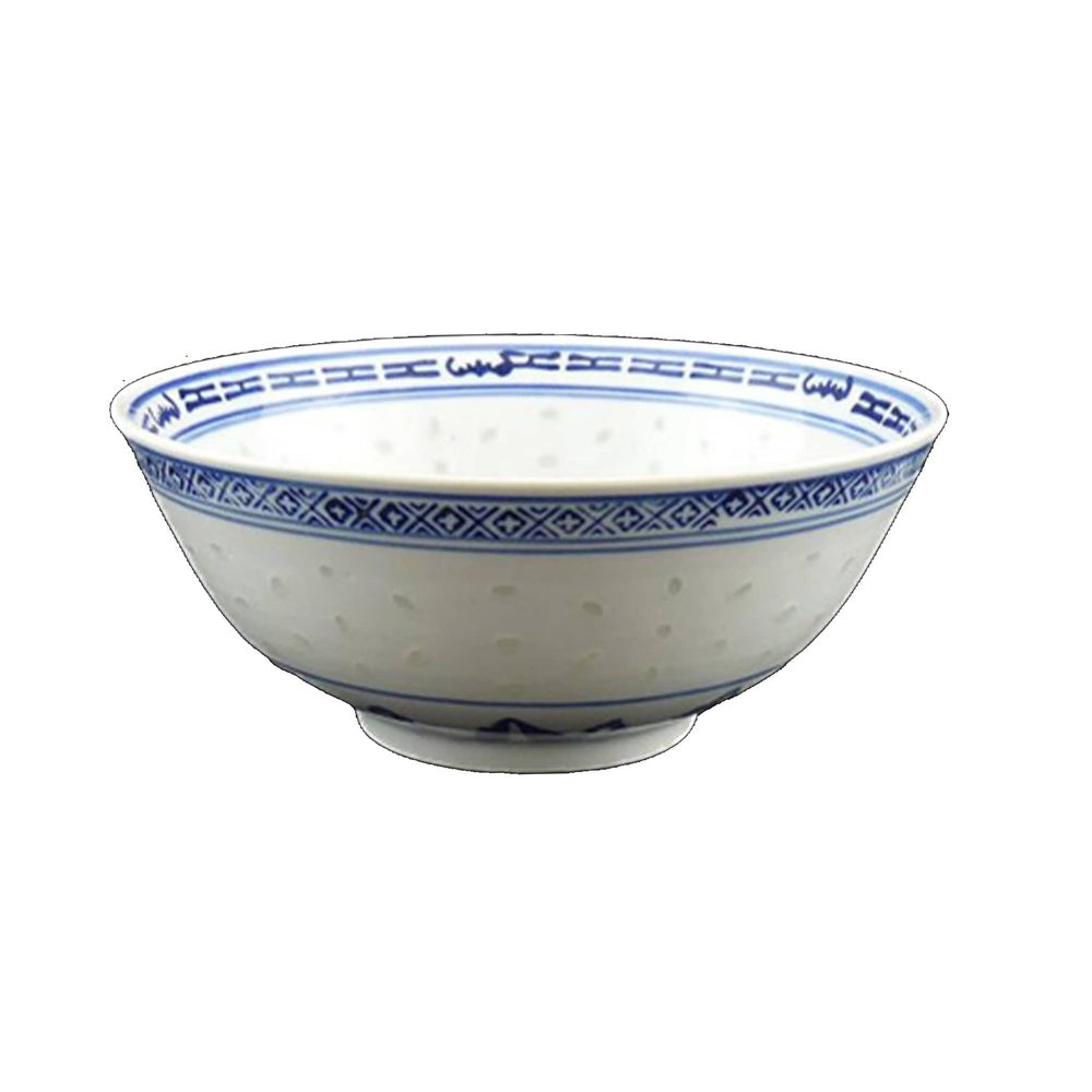 Blue Rice Pattern Rice Bowl, 15cm