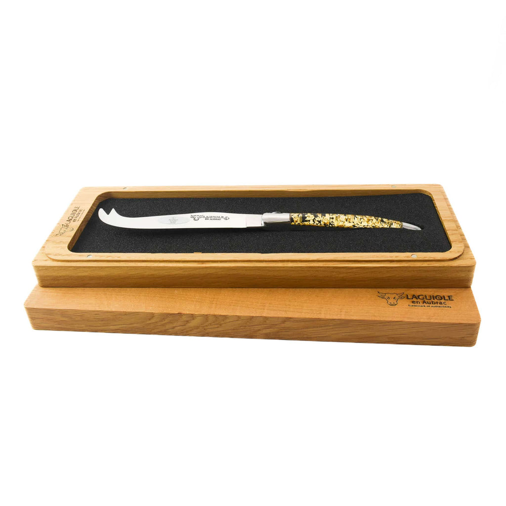 Laguiole en Aubrac Soft Cheese Knife, Gold Foil