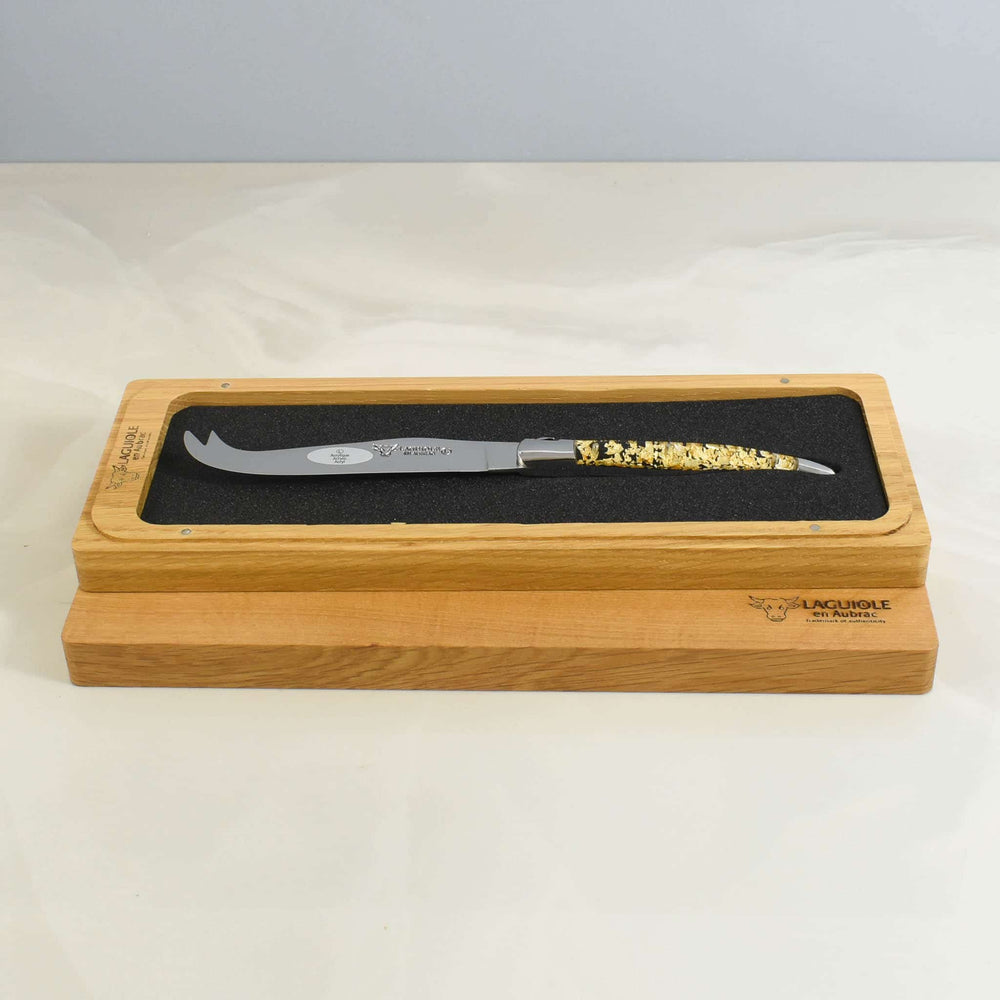 Laguiole en Aubrac Soft Cheese Knife, Gold Foil