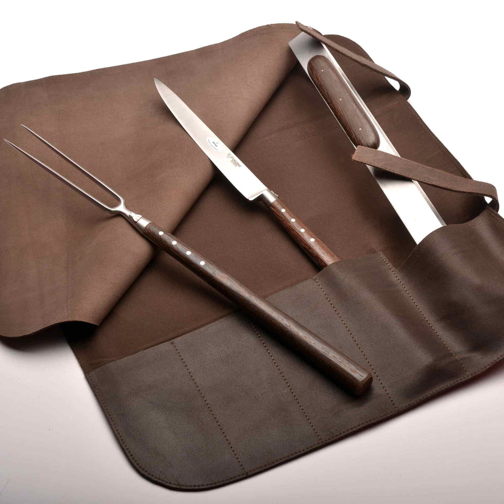 Laguiole en Aubrac BBQ Set with Leather Roll