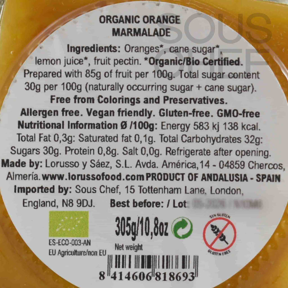 LoRUSSo Organic Artisanal Orange Jam, 305g