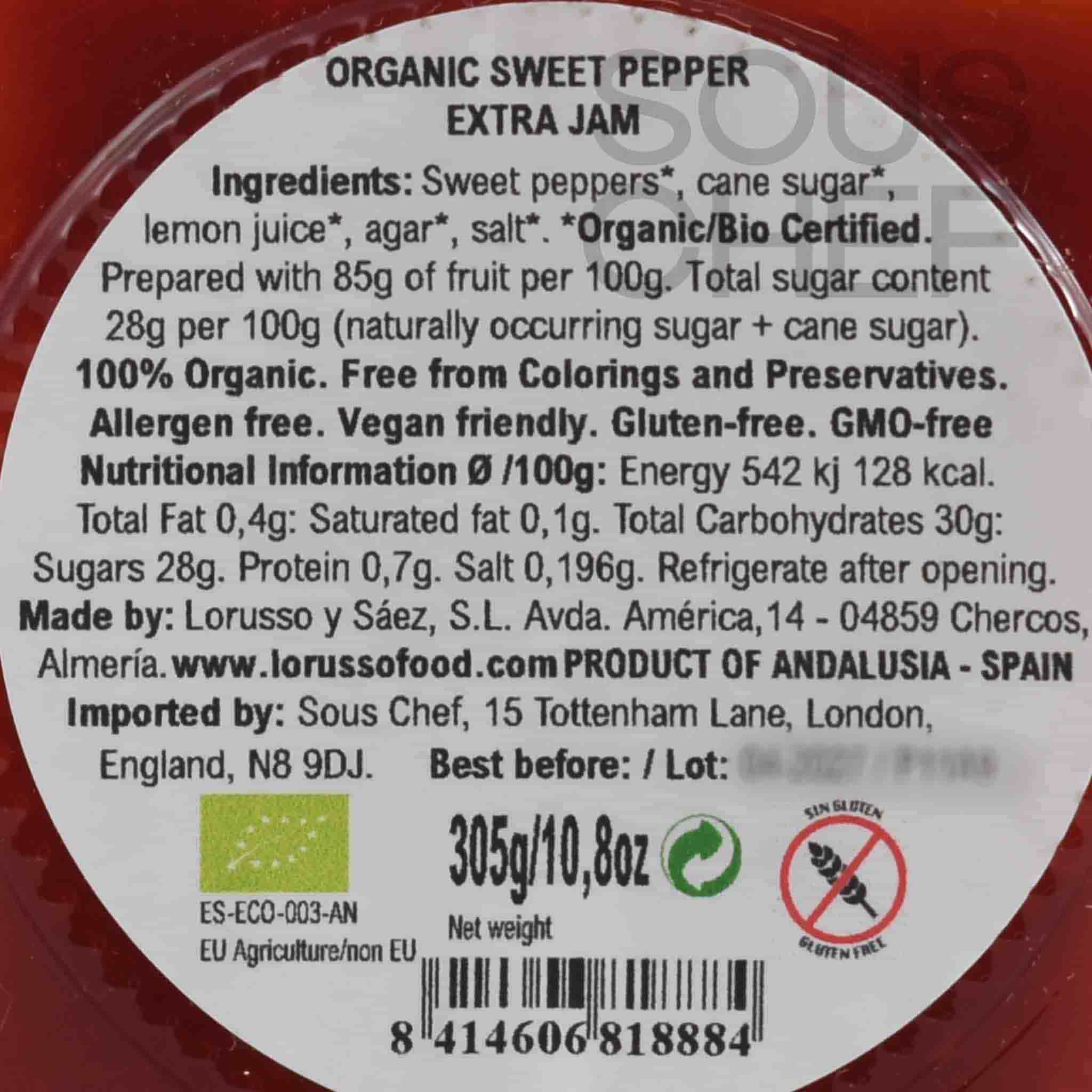 LoRUSSo Organic Artisanal Pepper Jam, 305g