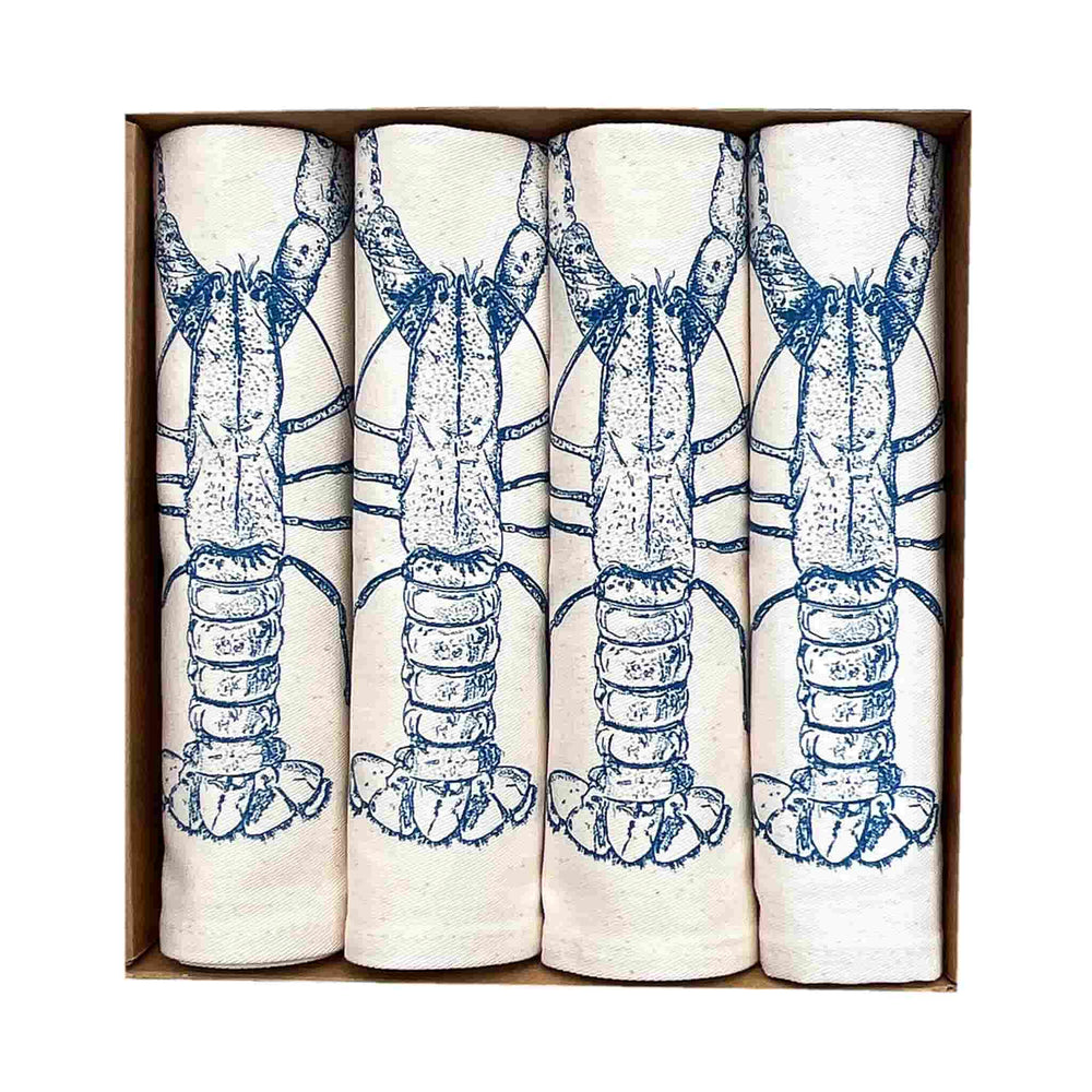 Set fof 4 Blue Lobster Napkins