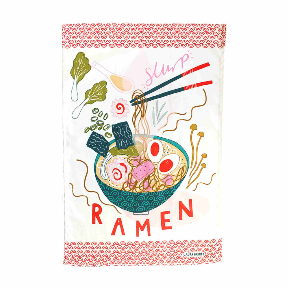 Laura Barnes Ramen Organic Cotton Tea Towel