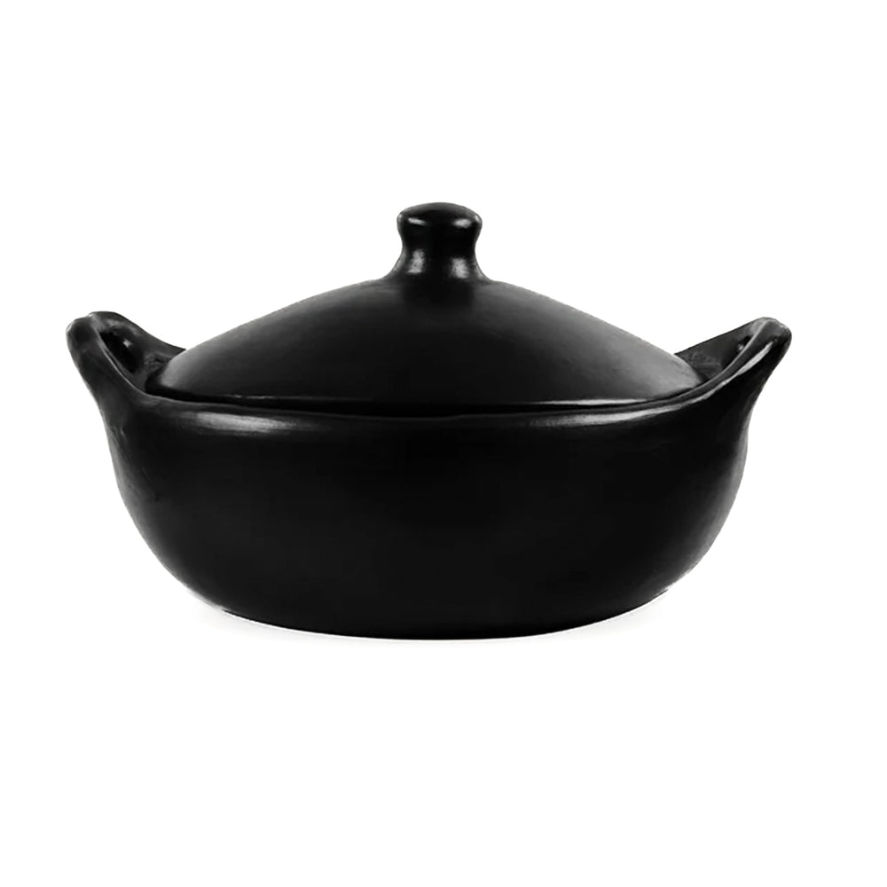 La Chamba Black Clay Low Oval Cocotte, 24x18cm