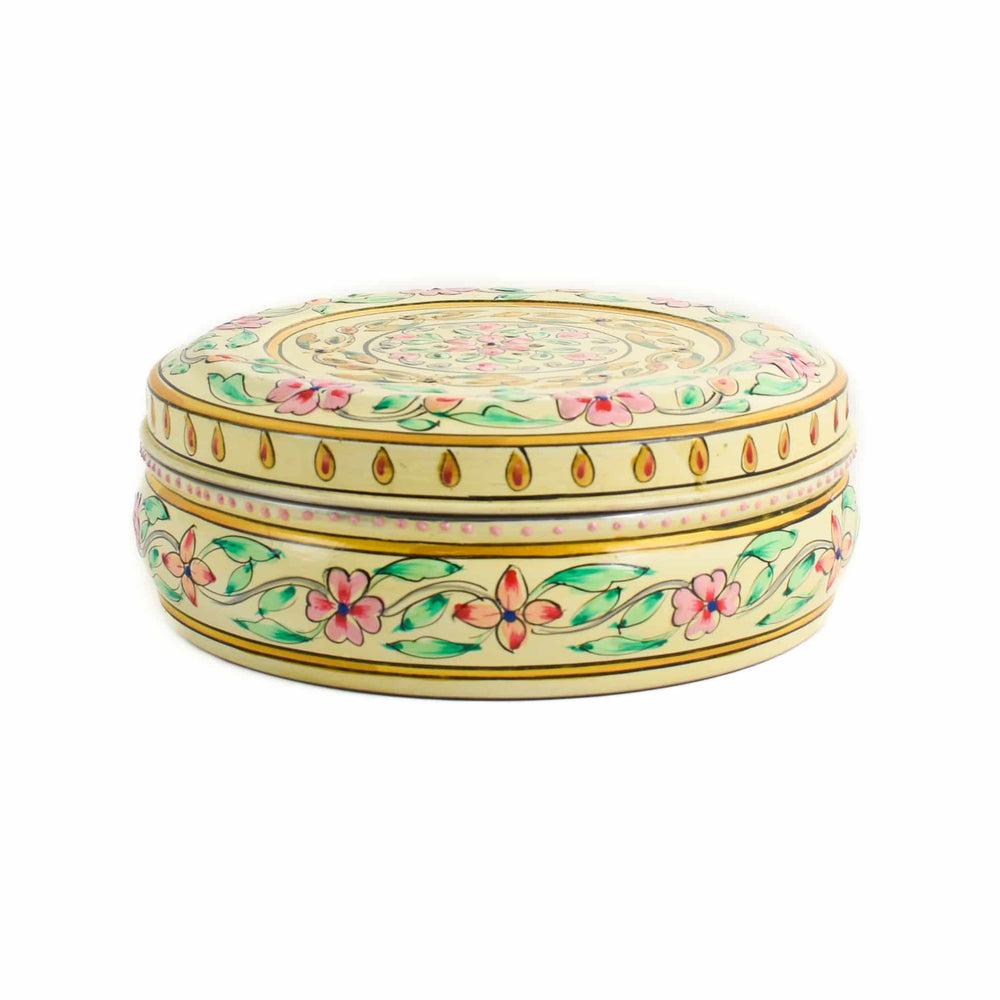 Hand Painted Single Tier White Tiffin Tin, 300ml