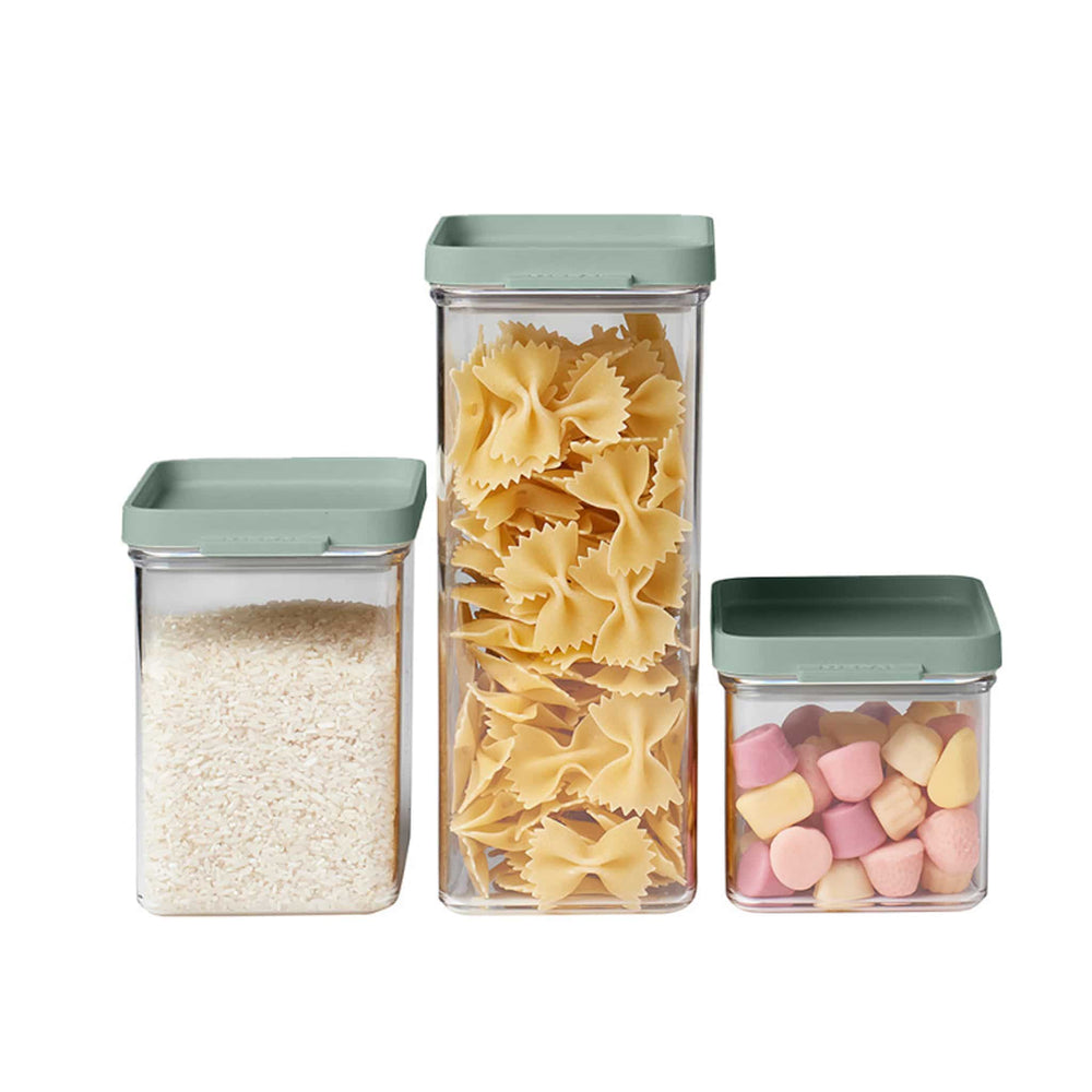 Mepal Omnia 3 Piece Set Food Storage Box, Nordic Sage