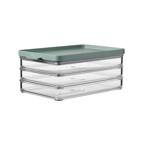 Mepal Omnia 3 Layer Fridge Storage Box for Meat Cuts, Nordic Sage