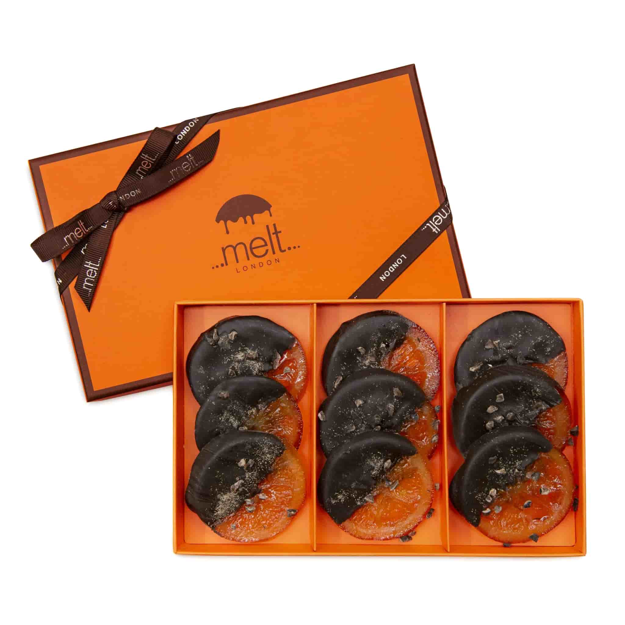 Melt London 9 Piece Dark Chocolate Dipped Orange Slices