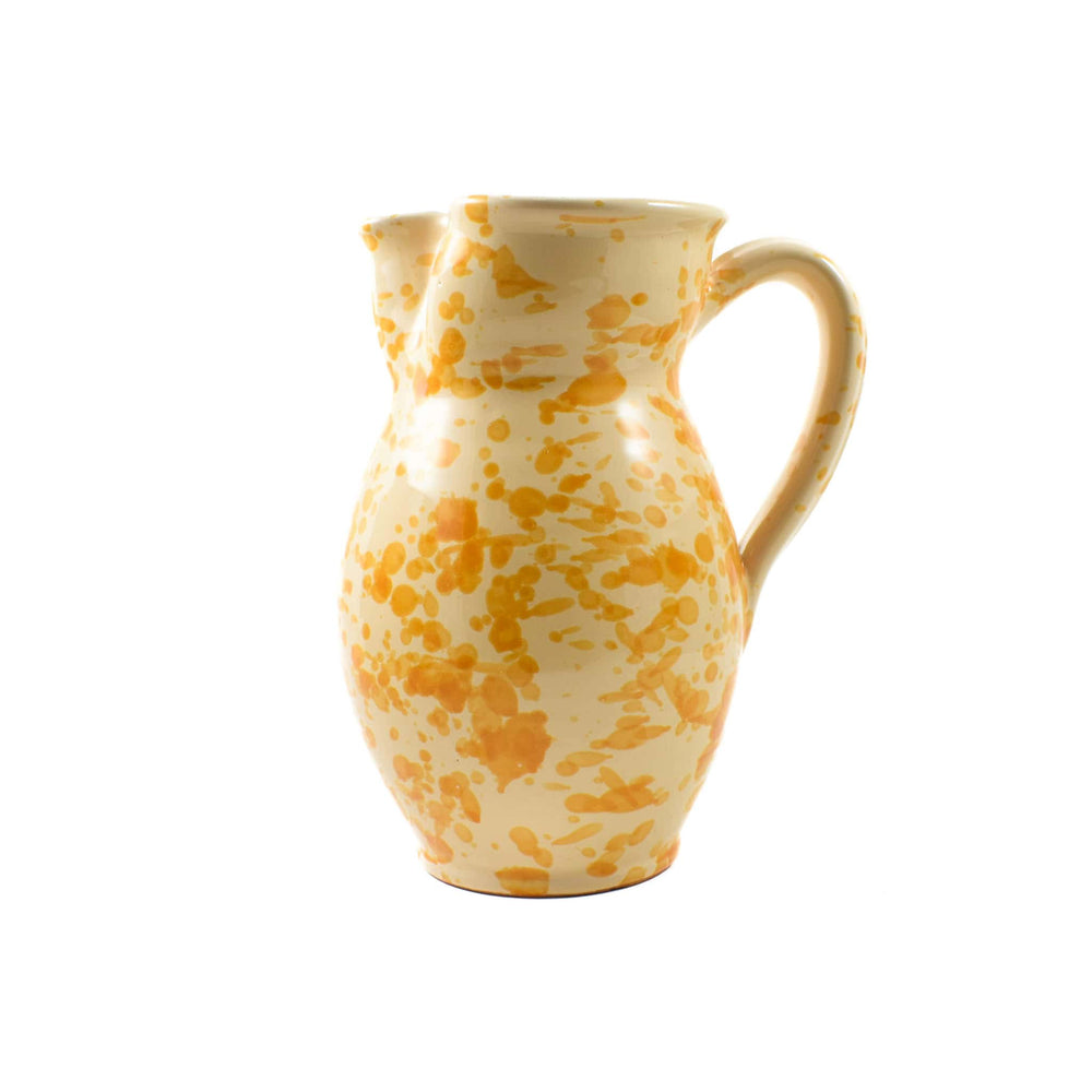 Puglia Dark Yellow Splatter Ceramic Pitcher