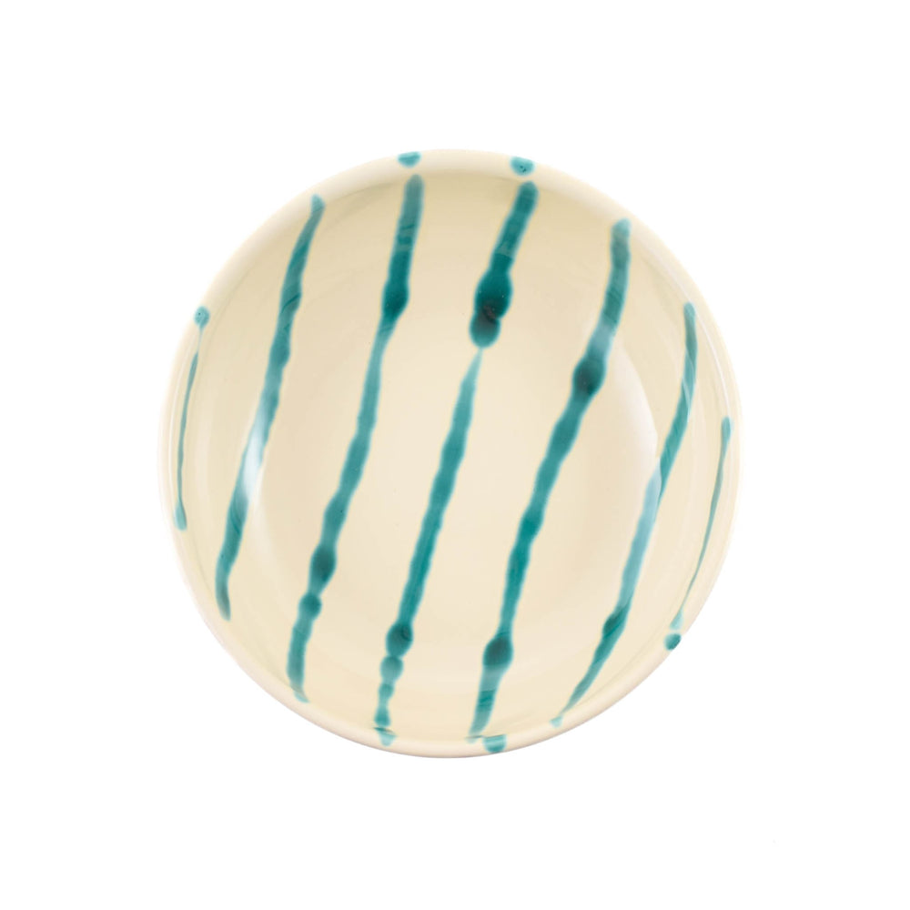 Puglia Teal Stripe Bowl, 19cm