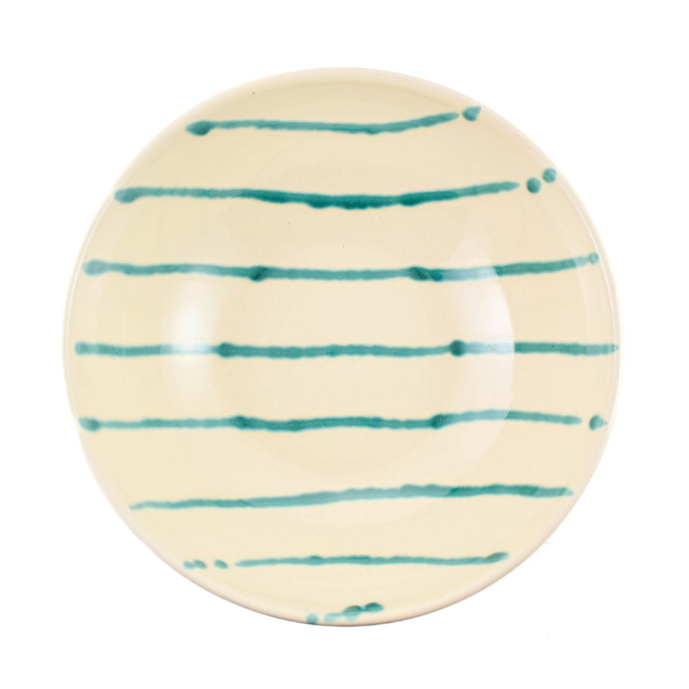 Puglia Teal Stripe Pasta Bowl, 28cm