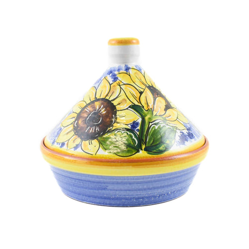 Hand Painted Ceramic Sunflower Tagine