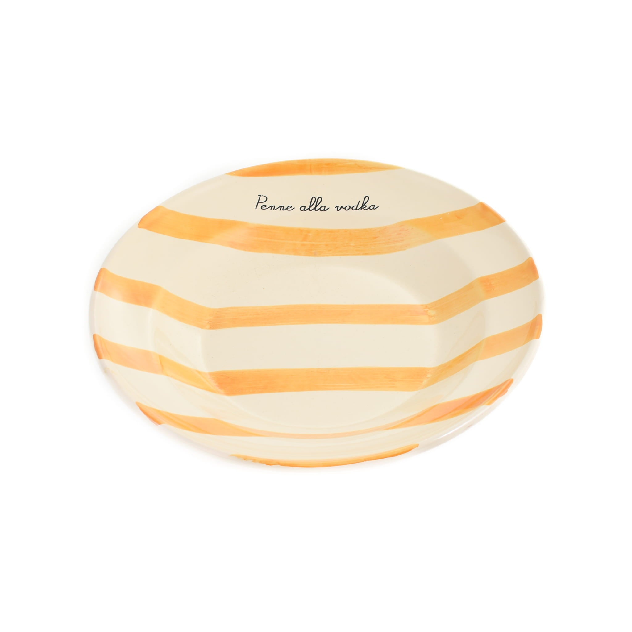 Puglia "Penne Alla Vodka" Yellow Stripe Pasta Bowl, 29cm