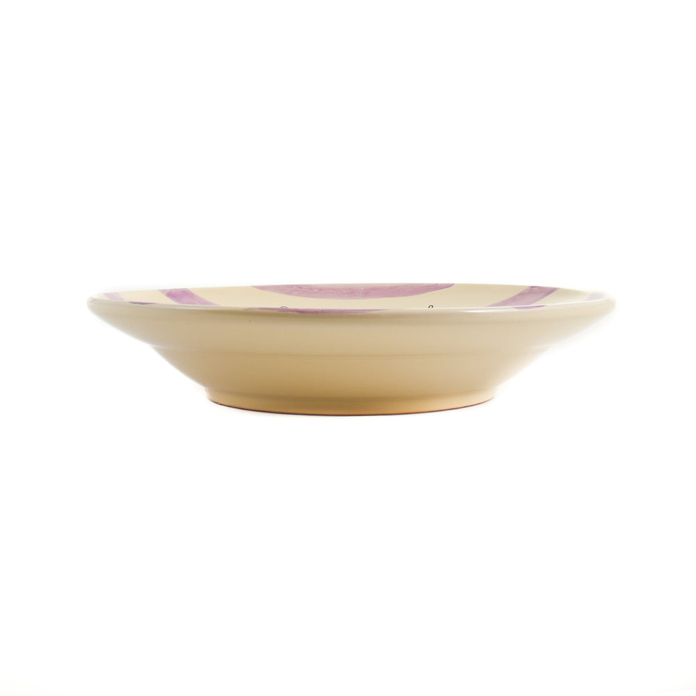 Puglia "Spaghetti Alle Vongole" Lilac Stripe Pasta Bowl, 29cm