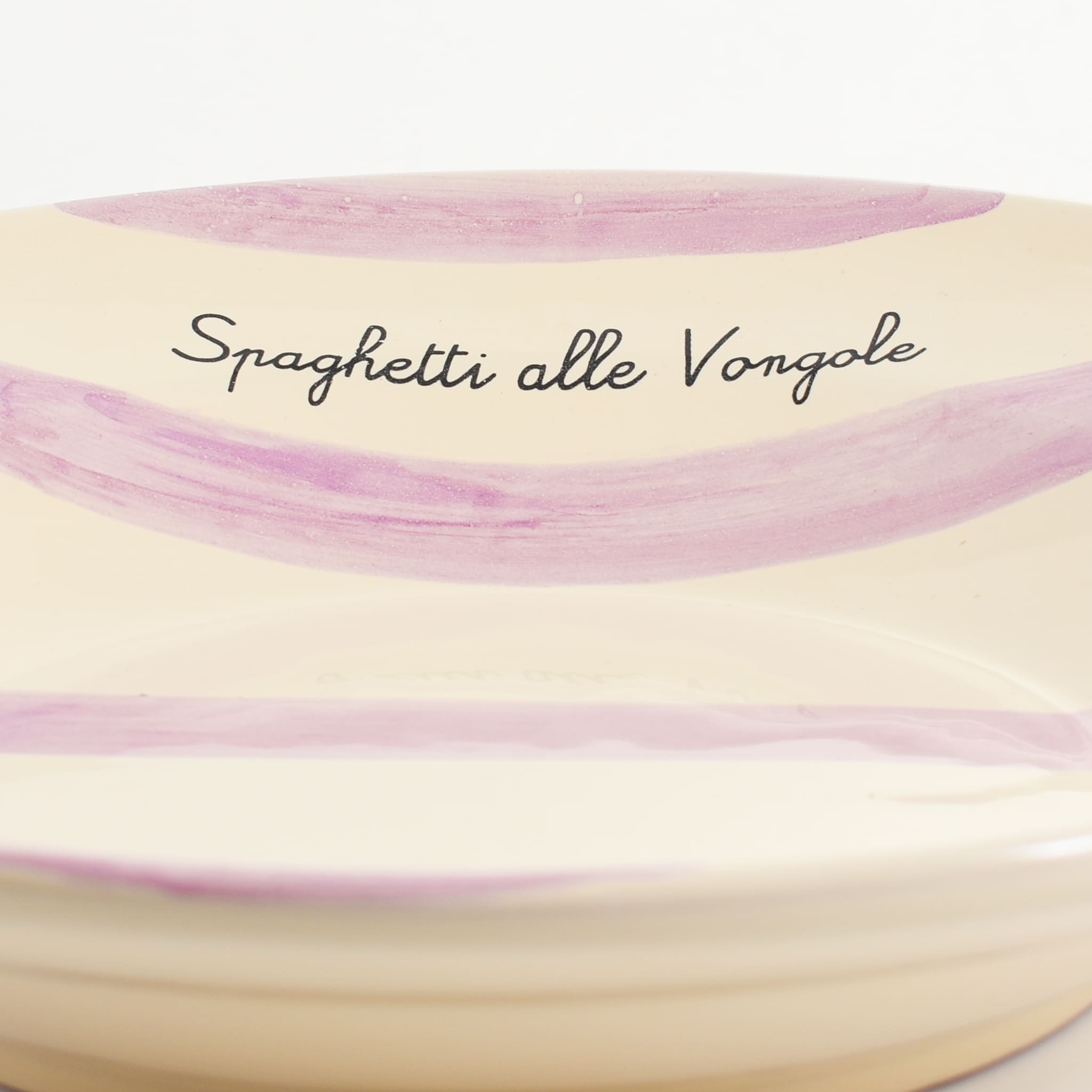 Puglia "Spaghetti Alle Vongole" Lilac Stripe Pasta Bowl, 29cm