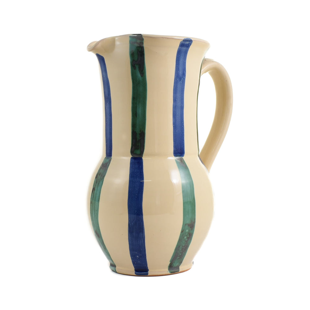 Puglia Aquamarine and Blue Stripe Pitcher