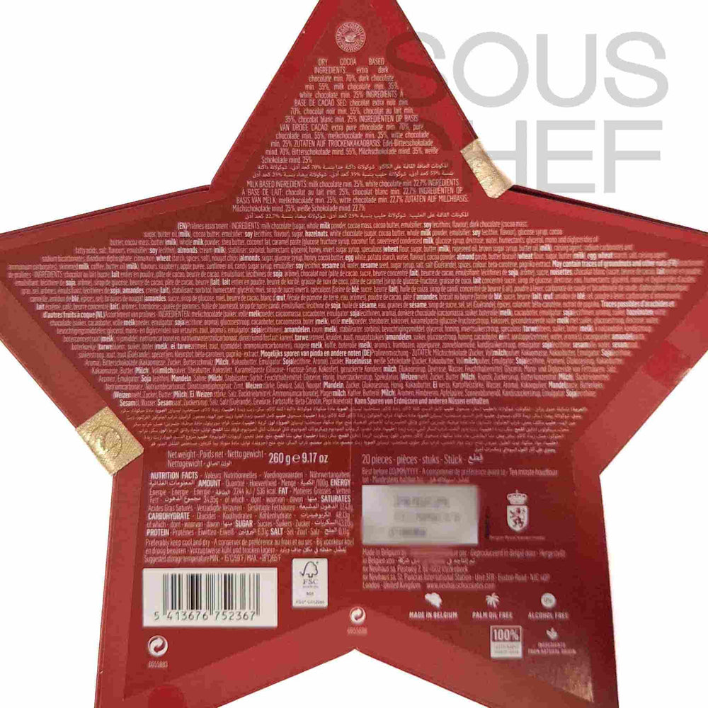 Neuhaus Belgian Chocolates Christmas Star Box - 18 Pieces