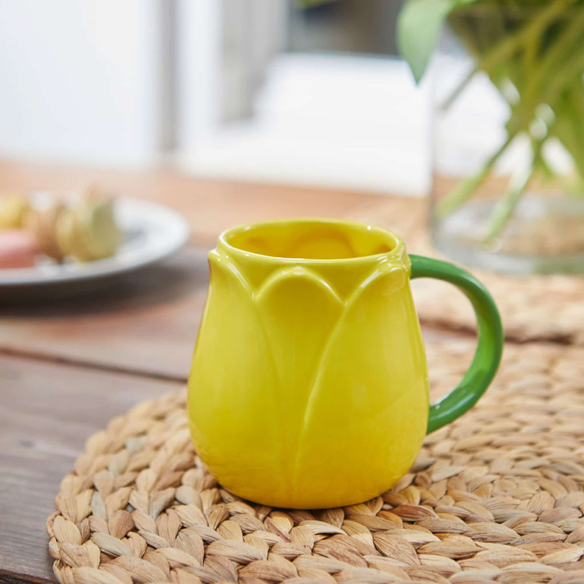 Yellow Tulip Coffee Cup, 400ml