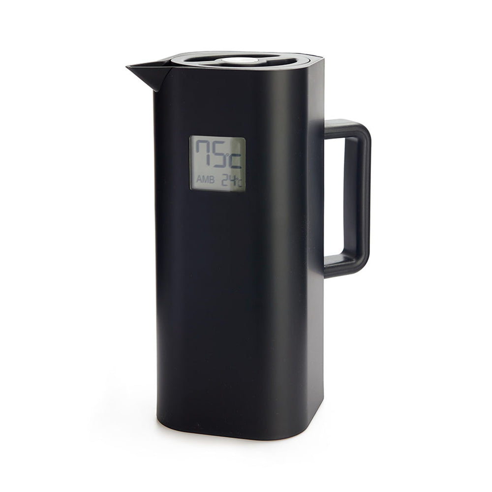 Black Thermos with Thermometer, 1 Litre