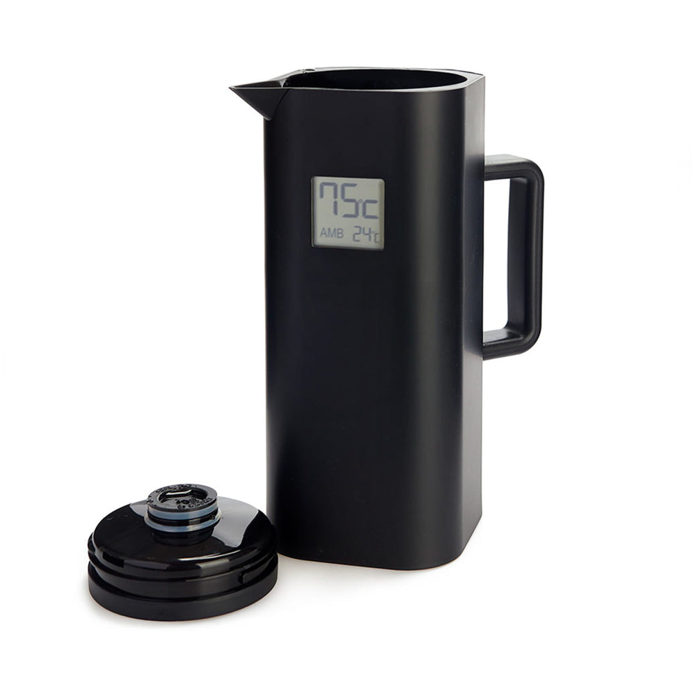 Black Thermos with Thermometer, 1 Litre