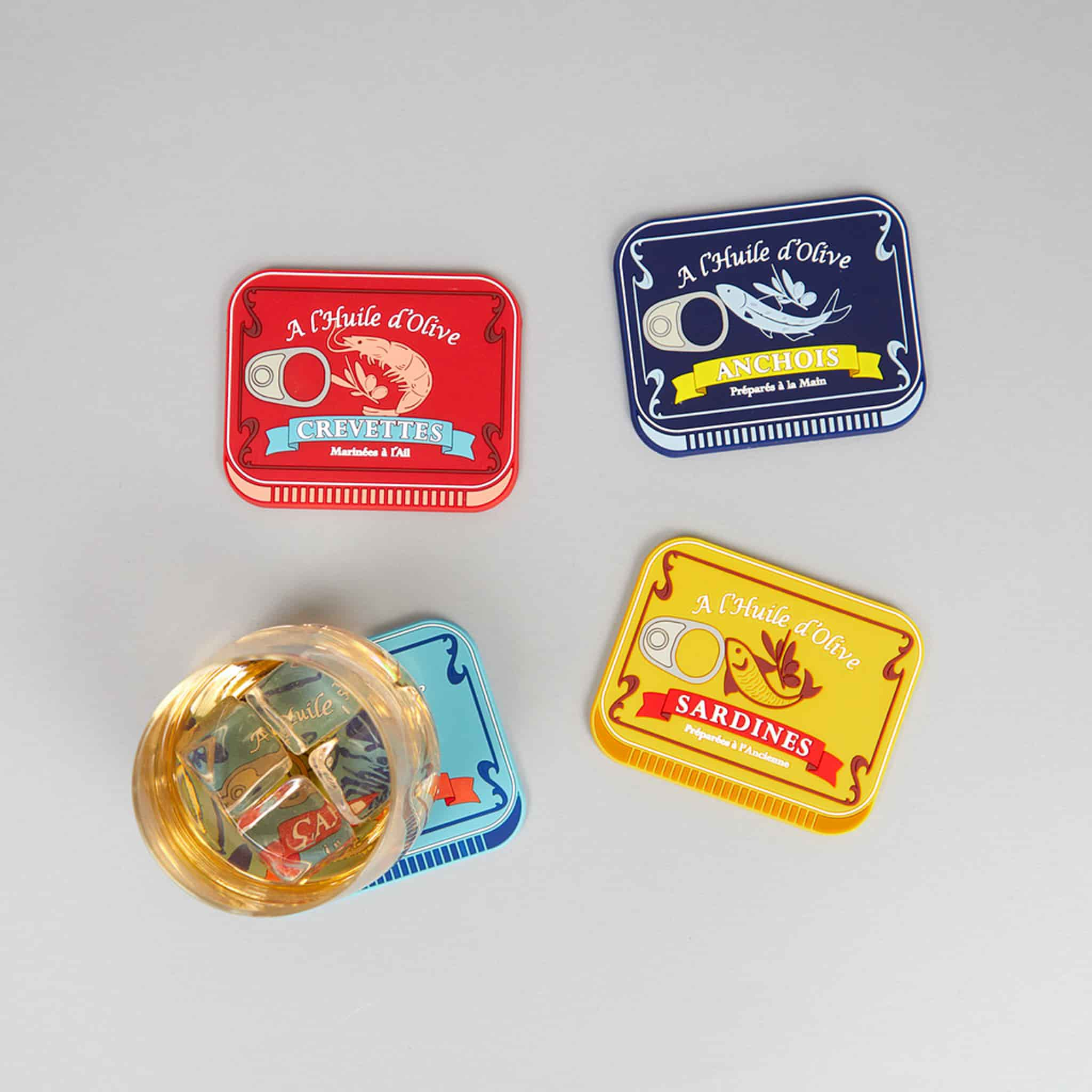 Set of 4 Sea Food Design Coasters