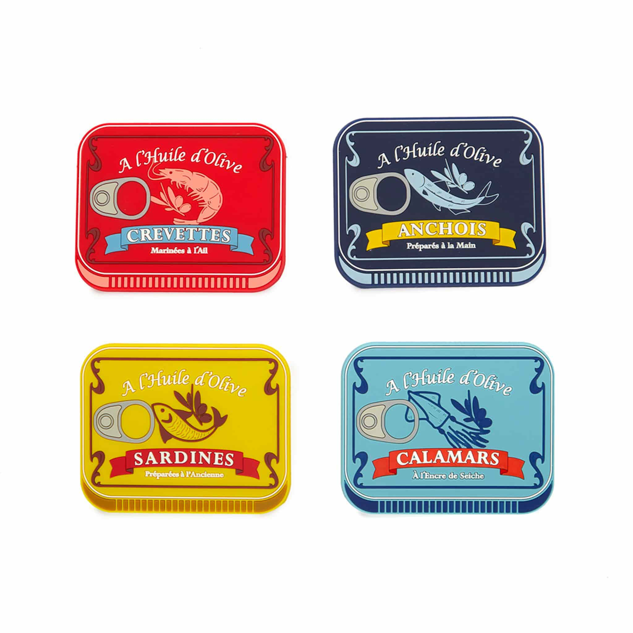 Set of 4 Sea Food Design Coasters