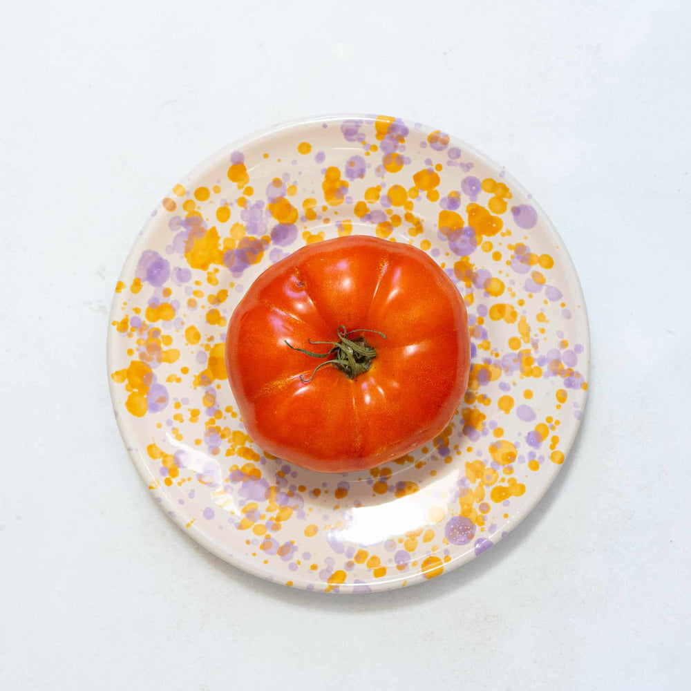 Puglia Lilac and Yellow Splatter Side Plate, 19cm