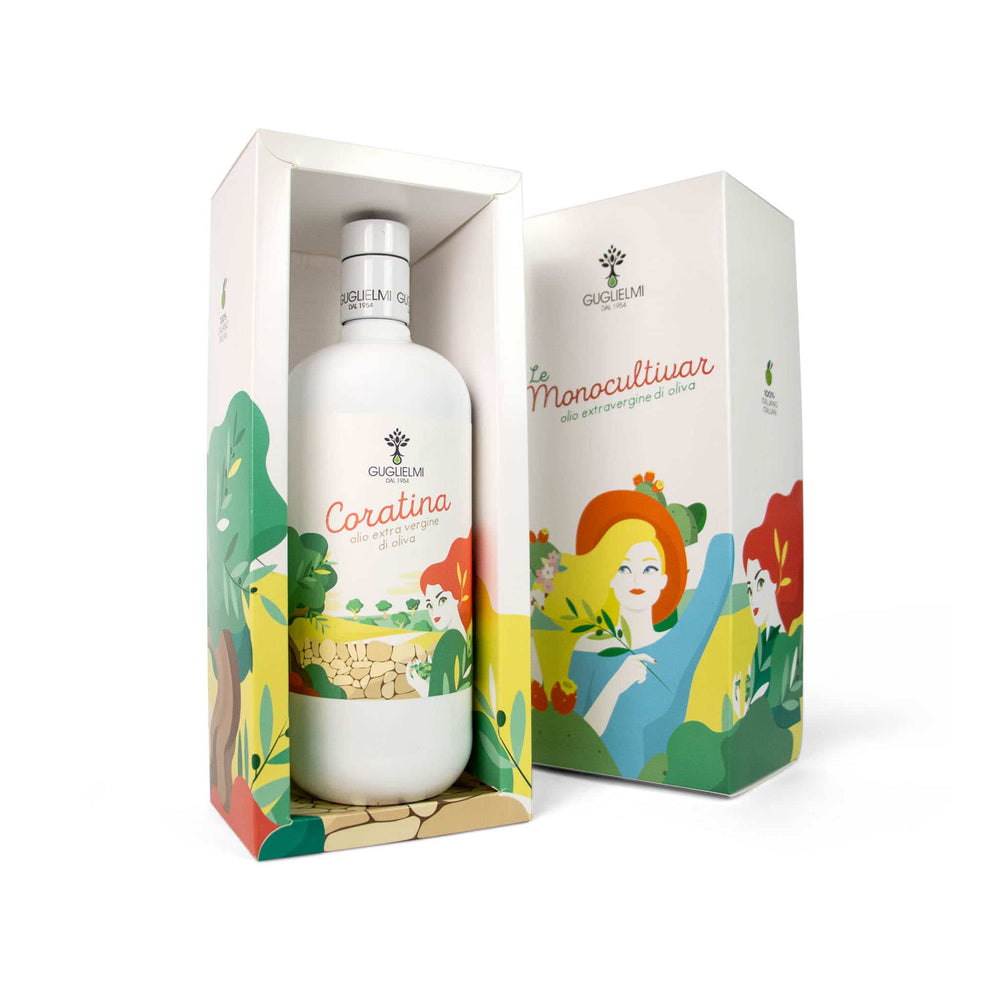 Olio Guglielmi Gift Box Single Variety Coratina Extra Virgin Olive Oil, 1000ml