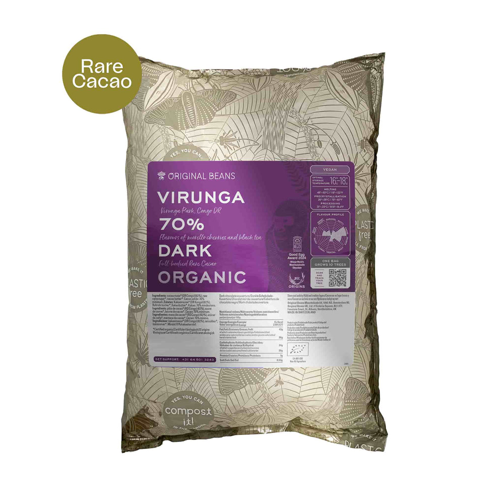 Original Beans 70% Cru Virunga Congo Dark Couverture Chocolate, 2kg