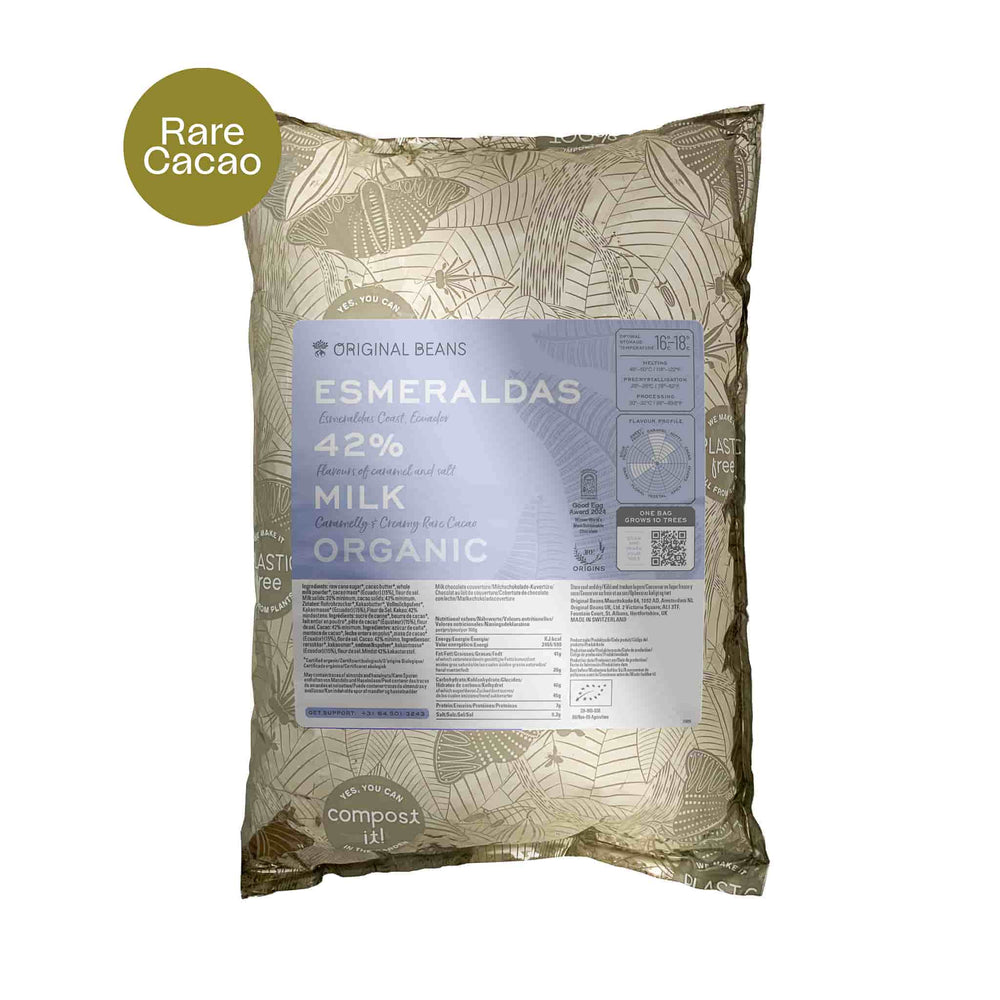 Original Beans 42% Esmeraldas Milk Couverture Chocolate, 2kg