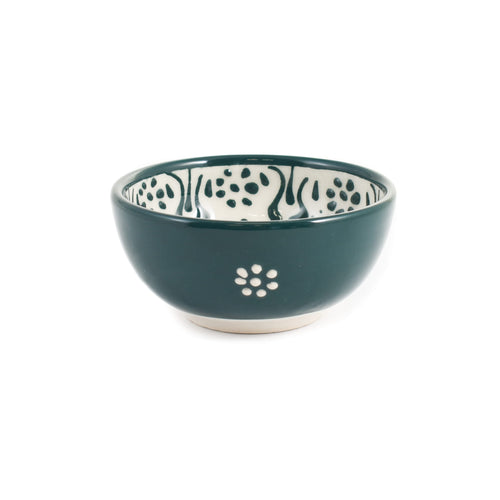 Turkish Green Patterned Dipping Bowl, 9.5cm