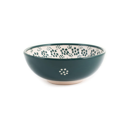 Turkish Green Patterned Cereal Bowl, 15cm