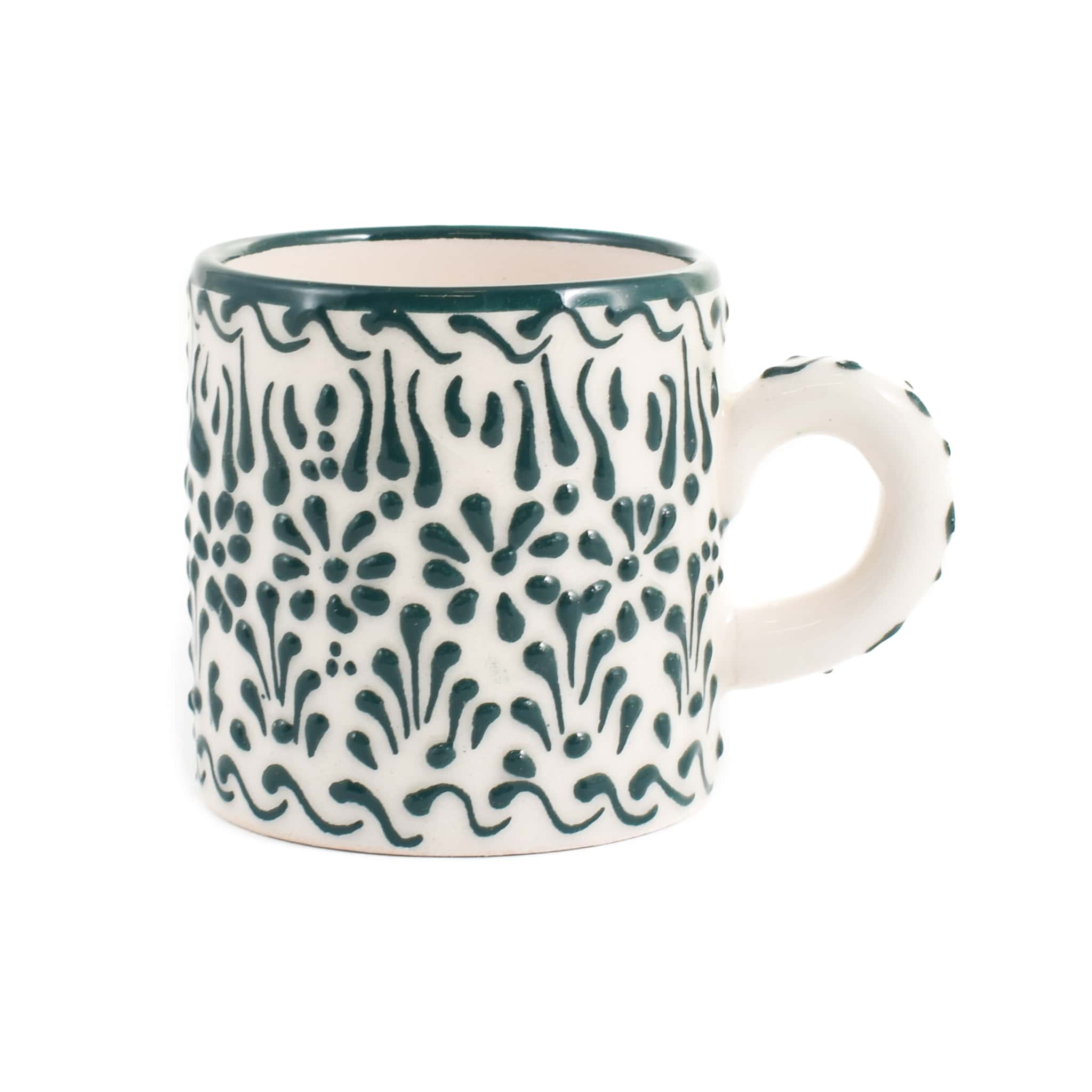 Turkish Green Patterned Coffee Cup, 140ml