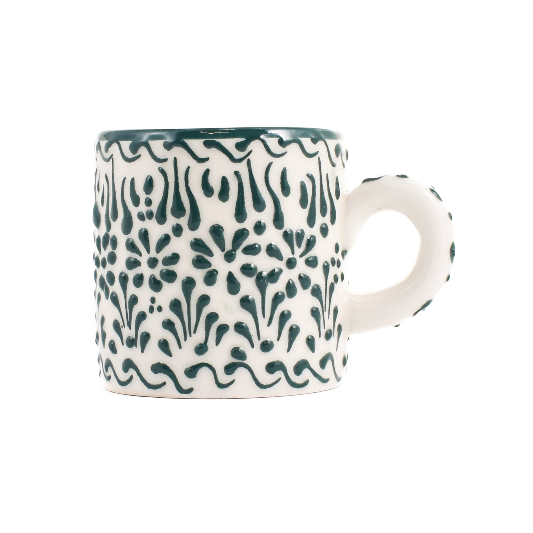 Turkish Green Patterned Coffee Cup, 140ml