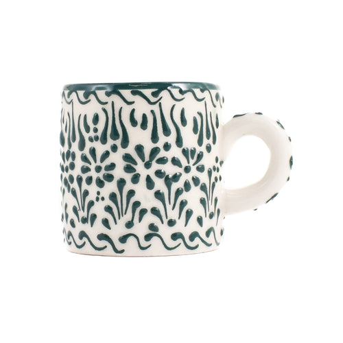 Turkish Green Patterned Coffee Cup, 140ml