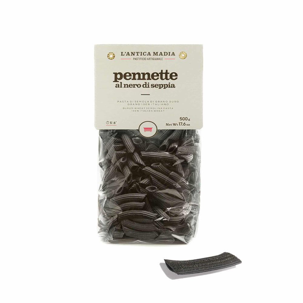 Pasta L'Antica Black Squid Ink Pennette Pasta, 500g