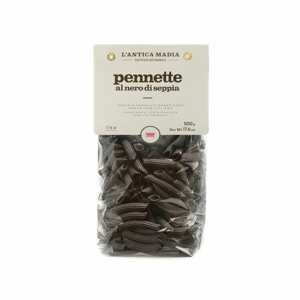 Pasta L'Antica Black Squid Ink Pennette Pasta, 500g