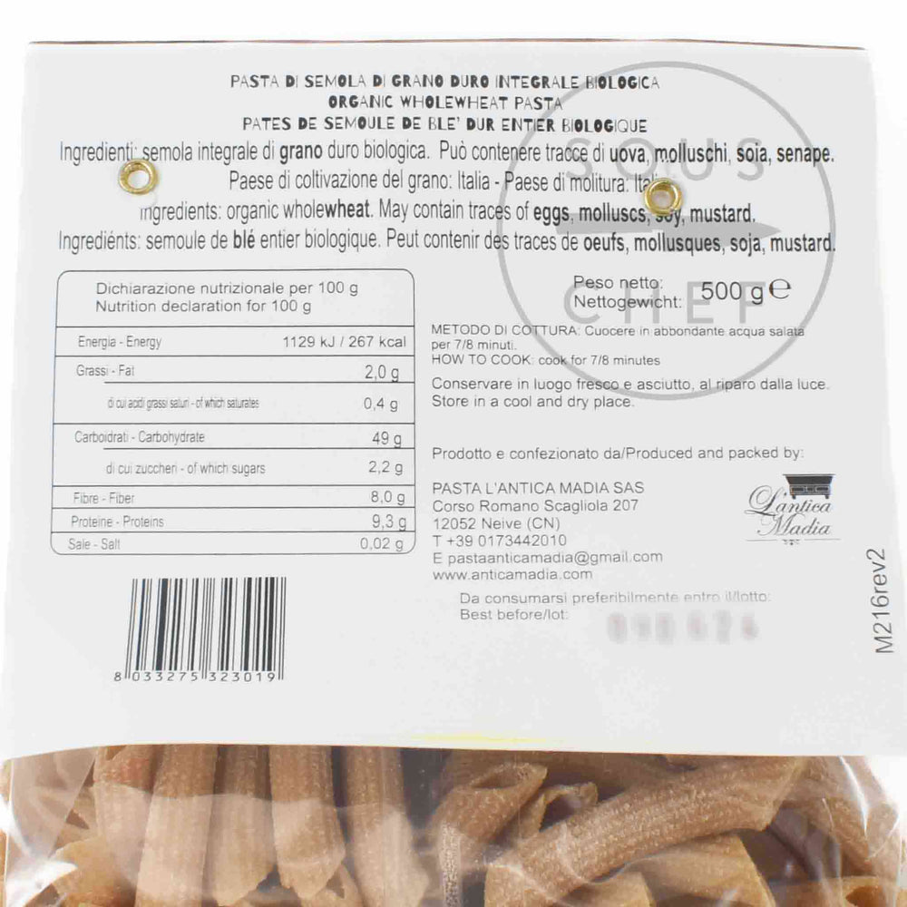 Pasta L'Antica Organic Wholewheat Pennette Pasta, 500g