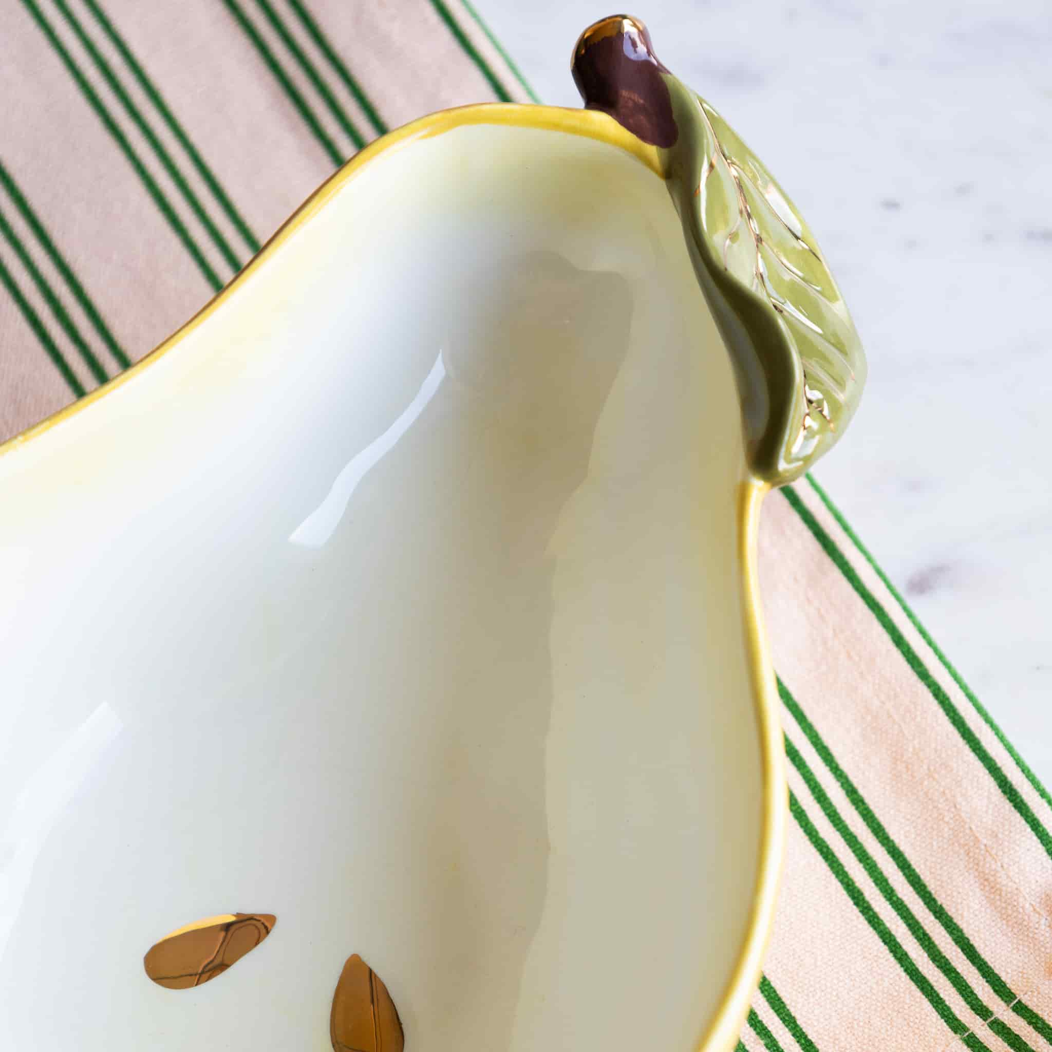 Rockett St George Pear Bowl with Gold Detail, 14x20cm