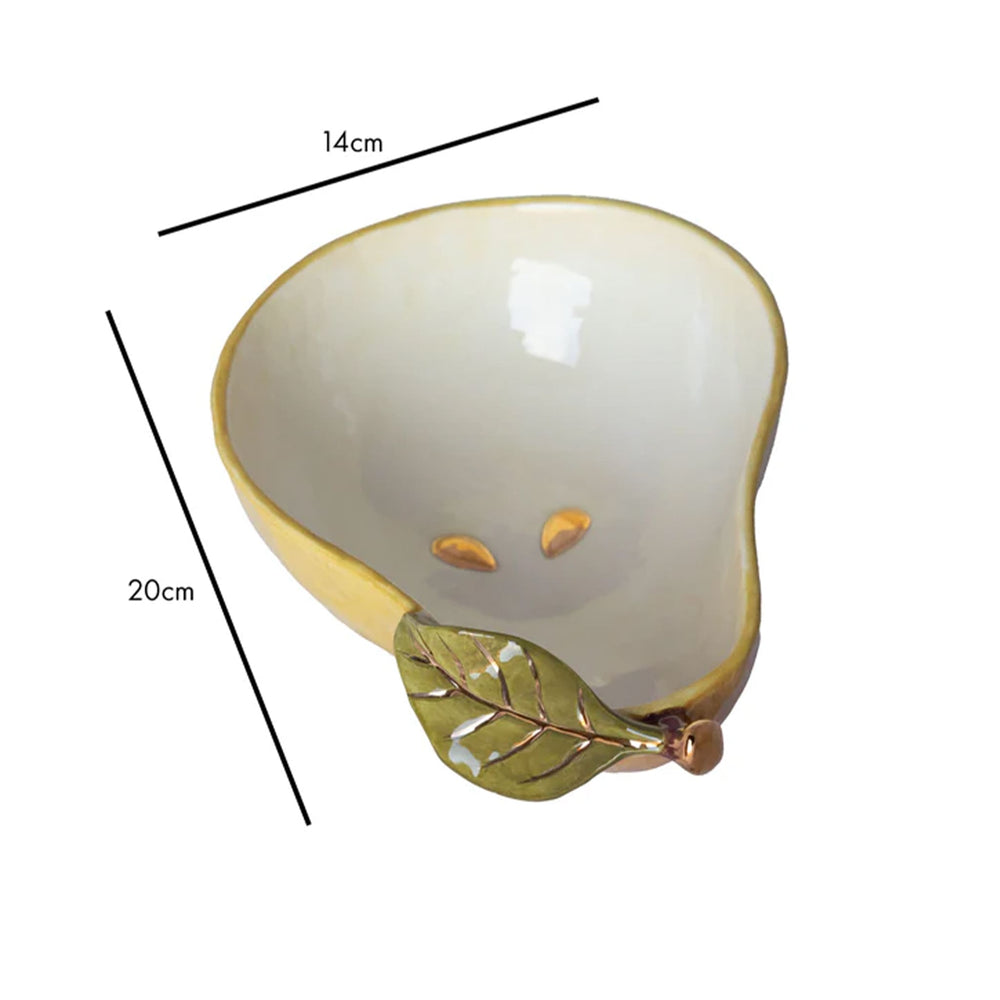 Rockett St George Pear Bowl with Gold Detail, 14x20cm