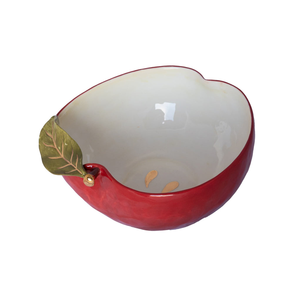 Rockett St George Apple Bowl with Gold Detail, 19.5x21cm