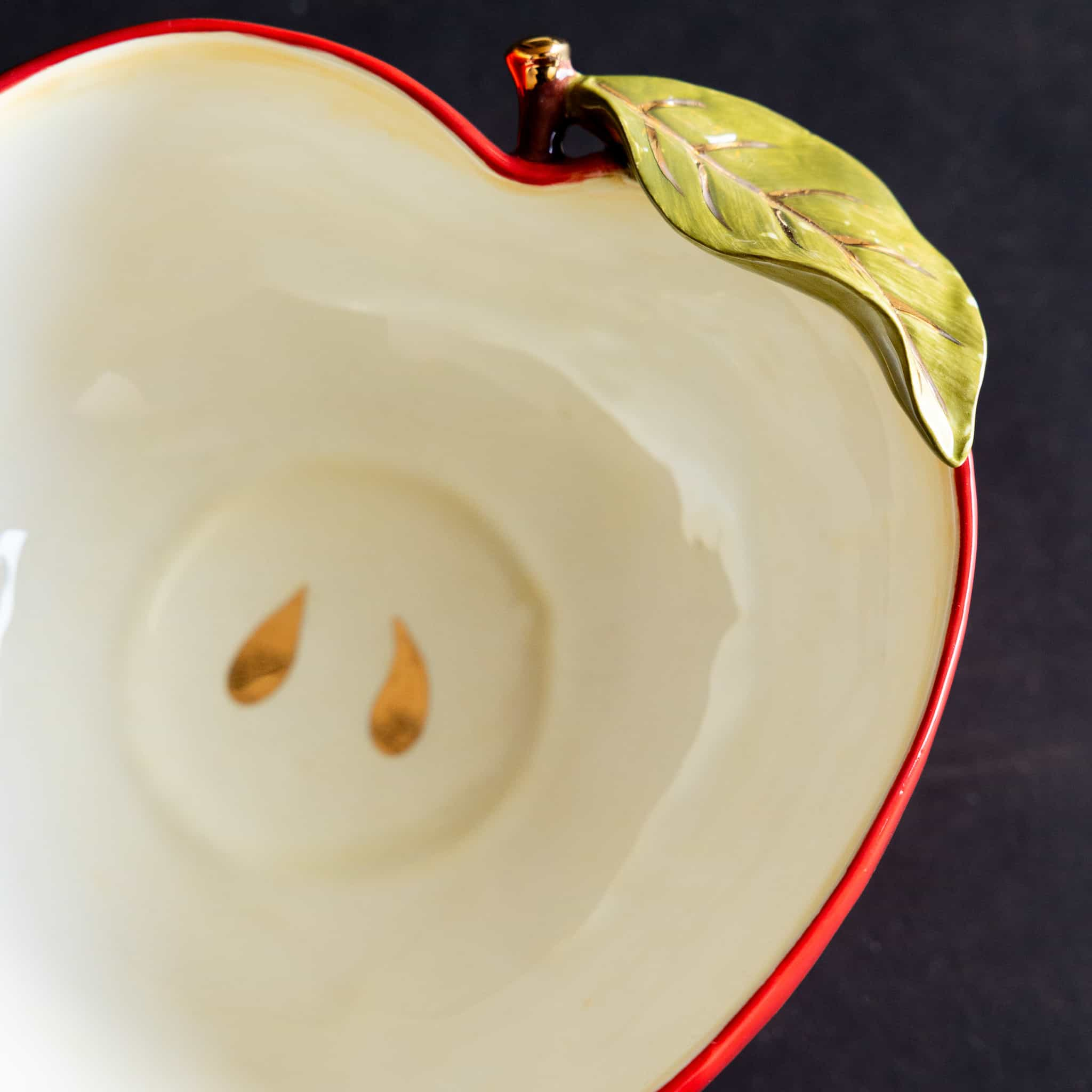 Rockett St George Apple Bowl with Gold Detail, 19.5x21cm